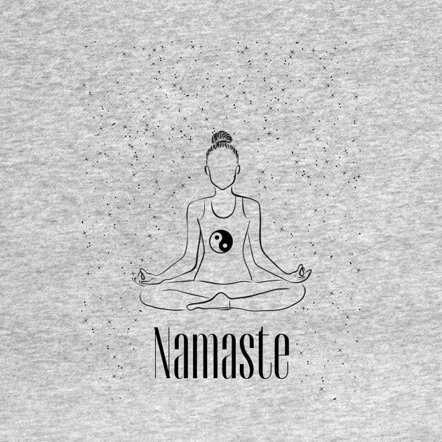 Namaste - Yoga Girl Lotus Pose by SpaceART